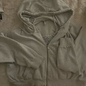 H&M Grey Zip Up Hoodie